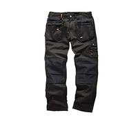 Scruffs Worker Plus - Pantalón de trabajo con bolsillos laterales para hombre, color Negro, talla 40L