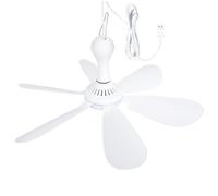 Sctecoau Ventilador de Techo Silencioso de 6 Hojas Alimentado por USB, Ventilador Colgante para Cama de Camping, Tienda de Campaña