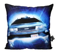 SD Toys - Cojin Cuadrado Delorean Roads de Regreso al Futuro - Envasado al vacío - Medidas 45x45cm