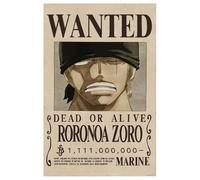 SD TOYS - Poster Decorativos 3D - Wanted Zoro Egghead de One Piece - Láminas decoración pared - Medidas 58 x 38 cm