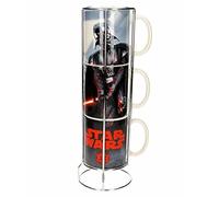 SD TOYS SDTSDT89790 - Set de 3 tazas apilables de cerámica, diseño Star Wars Vader y Stormtroopers