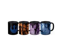 SD TOYS Set de Mini Tazas Diseño Star Wars EP.VIII, Cerámica, Negro, 7x7x29 cm, 4 Unidades
