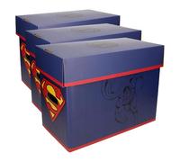 SD TOYS - Superman, Caja con Tapa para Cómics, Violeta, 22 x 30 x 41 cm (Paquete de 3)