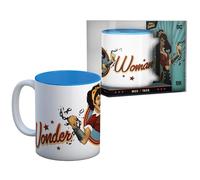SD Toys Taza Wonder Woman Vintage Rompiendo Cadena DC Bombshells Cerámica 325 mls