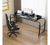 SDdPulse Mesa para laptop de altura ajustable con 4 ruedas, escritorio rodante de 115-210 cm para oficina en casa, estación de trabajo de pie para estudio y trabajo, color blanco, perfecto para