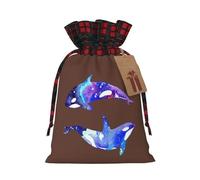 SDFHU Bolsas de regalo con estampado de ballena asesina de Orca, bolsas de regalo con cordón, regalos de Navidad y regalos para invitados