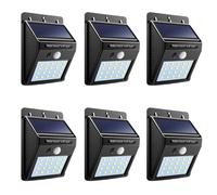 SDFIXINGS Luz solar de seguridad para exteriores con sensor de movimiento PIR, 20/40/60 LED de alto brillo, IP65 impermeable, lámpara solar inalámbrica para jardín, patio, valla, calle, entrada (20