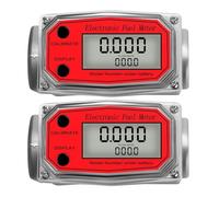 SDGBCXD caudalímetro, Medidor de Flujo Digital aleación Aluminio, medidor Combustible electrónico LCD, Contador NPT(2Pcs Red Flowmeter)
