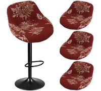 SDNAM Funda de Taburete de Bar con Respaldo Elástica Pack 4/2/1, Funda para Silla de Comedor Elástica Fundas para Taburetes de Cocina para Taburetes Altos para Bar, Casa, CafeteríA o Fiesta(H13,4PCS)