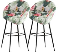 SDNAM Funda de Taburete de Bar con Respaldo Elástica Pack 4/2/1, Funda para Silla de Comedor Elástica Fundas para Taburetes de Cocina para Taburetes Altos para Bar, Casa, CafeteríA o Fiesta(H5,2PCS)
