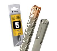 SDS Plus - Broca para martillo perforador, 4 unidades, PGM, diámetro de 5,0 mm x 95 mm, herramientas AMBOSS SDS Crusher 4 - Broca HM para hormigón, carburo duro, broca profesional, 5,0 mm x 95 mm,