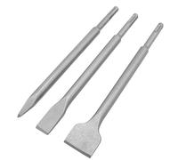 SDS Plus Caña Cincel, Brocas de Martillo Cincel de Plano/Cincel de Punta para Romper Baldosa/Hormigón/Mampostería (3 Piezas)
