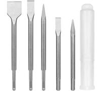 SDS Plus - Juego de cinceles para martillo, 5 brocas de impacto SDS Plus, incluye 3 cinceles planos y 2 cinceles de punta para hormigón, azulejos, ladrillo, cemento, piedra y mampostería