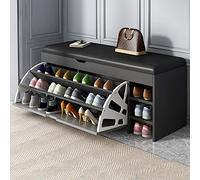 SDYdsgE Banco de Madera for Guardar Zapatos con Asiento Acolchado y cajón, Zapatero for Entrada(A,100 * 30 * 51CM)