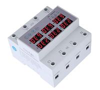 SEAFRONT AC 390-500V Medidor de Potencia Trifásico Riel DIN Voltímetro Amperímetro Sobrevoltaje Automático Protector de Sobrecorriente Medidor de Energía Digital Trifásico (40A)