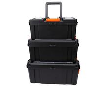 SEAFRONT Carro de Herramientas Rodante 3 Niveles Apilable 17 Cm Ruedas Set | Organizador de Almacenamiento, Polipropileno, Bandejas Extraíbles, Taller de Garaje, Uso Interior y Exterior, Módulos