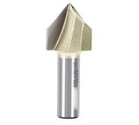 SEAFRONT Fresa de Ranura en V 90 Grados Acero Tungsteno Vástago 1/2 Pulgada | Madera MDF Plywood Plástico Uso, Acero de Tungsteno, Tallado de Letreros, Fresadora de Mano de Mesa, Cortador de Ranuras