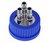 SEAFRONT Tapa de Alimentación de Seguridad GL45 Conector de Acero Inoxidable 304 de 3 Puertos Diámetro Grande 8-10 Mm Alta Presión 140 A Prueba de Herrumbre para Botella de Líquid
