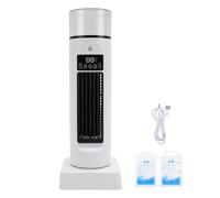 SEAFRONT Ventilador Portátil de Refrigeración de Torre de Escritorio, Mini Aire Acondicionado con 6 Velocidades Ajustables, Luz Nocturna de 7 Colores y Humidificador para el Hogar