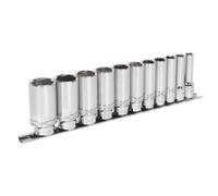 Sealey ak2743 Socket Set 11pc 3/8 "SQ 6pt de bloqueo de disco de profundidad Imperial