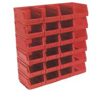 Sealey Almacenaje de Plástico Papelera 105 x 165 x 85mm - Rojo Paquete 24