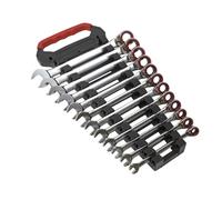 Sealey Carraca Reversible Llaves Combinadas Juego 12pc Métrico Platino Serie Ak