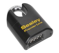 Sealey Cuerpo de Acero Candado Combinación Resguardado Grillete 62mm PL603S