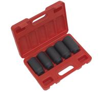 Sealey Métrico Profundo Impacto Vaso de Llave Juego 5pc 1.3cmSq Drive Hex Caja