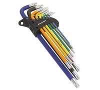 Sealey Torx Juego de Llaves Estrella 9pc Color Codificado Extra Largo T10A T50