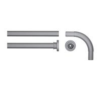 Sealskin Seallux Set de barra para cortina de baño - Barra 2x - Acoplador 1x - Aluminio mate