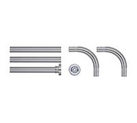 Sealskin Seallux Set de barra para cortina de baño - Barra 3x - Acoplador 2x - Cromo
