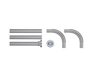Sealskin Seallux Set de barra para cortina de baño - Barra 3x - Acoplador 2x - Cromo