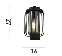 Searchlight Aplique de exterior Reed, IP44, negro, metal