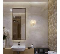 Searchlight Aplique de pared de concha, blanco satinado, forma de concha, cristal, IP44