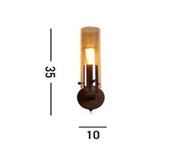 Searchlight Aplique de pared Sweden II, 1 luz, acero, cristal, E27