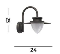 Searchlight Aplique LED para exterior Texas, IP54, color grafito, metal EC:EPREL:1698488