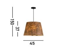 Searchlight Lámpara colgante Isla, Ø 45 cm, marrón, beige, bambú, acero