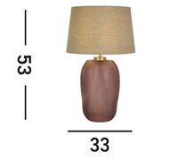 Searchlight Lámpara de mesa Amatista, beige/rosa, altura 37 cm, textil/vidrio