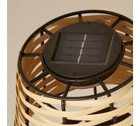 Searchlight Lámpara de mesa LED solar Dalisay, marrón, ratán, 31 cm, IP44
