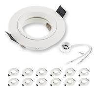 SEBSON Foco Empotrable de Techo con Casquillo GU10 - Downlight Aluminio Ø80mm, Marco para Focos LED o Halógeno 230V, Diámetro Orificio 65mm - Set de 12