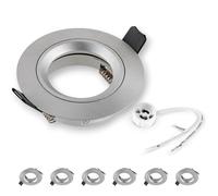 SEBSON Foco Empotrable de Techo con Casquillo GU10 - Downlight Aluminio Ø80mm, Marco para Focos LED o Halógeno 230V, Diámetro Orificio 65mm - Set de 6