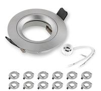 SEBSON Foco Empotrable de Techo con Casquillo GU10 - Downlight Aluminio Ø80mm, Marco para Focos LED o Halógeno 230V, Diámetro Orificio 65mm - Set de 12