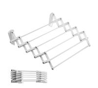 Secadora plegable para pared, secadora telescópica de ropa acordeón en blanco