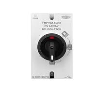 Seccionador rotatorio de 4 polos for caja distribución, con interruptor palanca giratorio, resistente al agua, IP66, 1200 V CC, 32 A