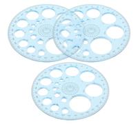 SECFOU Transportadores de Matemáticas Circulares de Plástico Superficie Lisa sin Rebabas Set de 3 para Escolares en Dibujo Geométrico