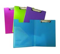 Seco Portapapeles A4+ con cubierta de PVC con clip resistente, paquete de 4 colores surtidos