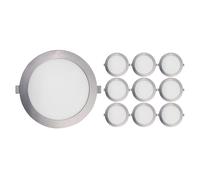 SECOM Pack 10 Downlights LED de Superficie Redondo 18W 1800lm Ø22cm 4000K Níquel 30000H SECOM