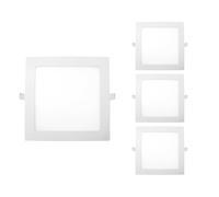 SECOM Pack 4 Downlights LED Empotrables Cuadrados 18W 1800lm 22.5x22.5cm 4000K Blanco IP44 30000H SECOM