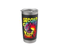 Second Grade Vibes Back To School Teacher Student Tie Dye Vaso térmico de acero inoxidable de doble pared