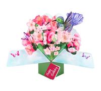 Second Nature Pop Ups POP223V20 - Tarjeta de felicitación 3D con diseño de colibrí y flores